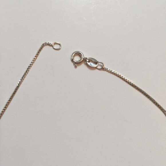 NECKLACE 16” CHAIN CHOKER STERLING SILVER 925 PAINTED SHELL PENDANT - Picture 7 of 7